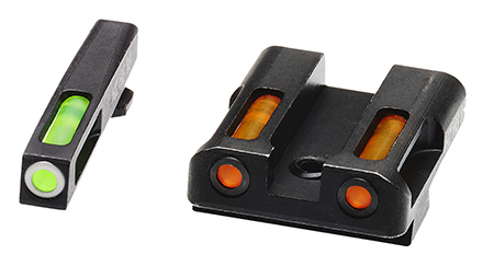 [613485589788] HiViz GLN429 LiteWave H3 Sight Set for Glock Green Tritium White Outline Front Sight-Orange Fiber Optic Rear Sight