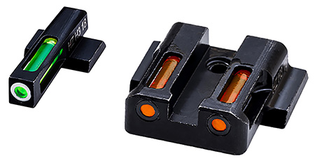 [613485589801] HiViz MPSN421 LiteWave H3 Sight Set for S&W Shield Green Tritium White Outline Front Sight-Orange Fiber Optic Rear Sight