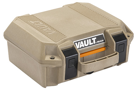 [019428170875] Pelican VCV100 Vault Case Small Tan Polymer Holds Handgun