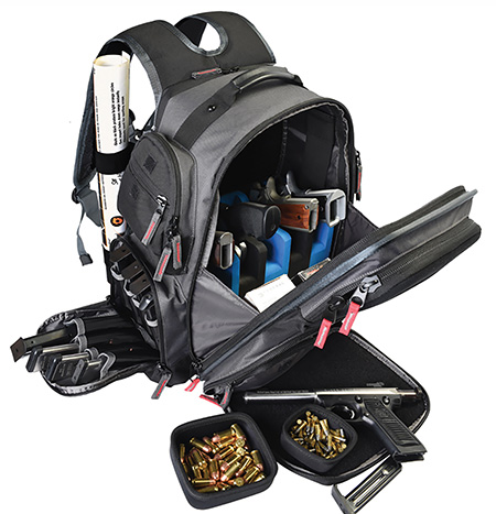 [819763011648] GPS Bags 1812BPG Executive Backpack Gray Holds 5 Handguns