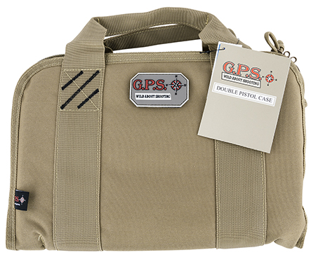 [819763010979] GPS Bags 1308PCT Double Pistol Case Tan Nylon w/ Visual ID Storage System