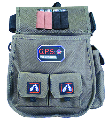 [856056002457] GPS Bags 1093CSP Deluxe Double Shotshell Pouch Olive Polyester Waist Mount 30-52" Belt