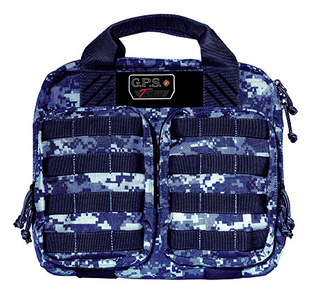 [819763011860] GPS Bags T1413PCG Tactical Double +2 Gray Digital 1000D Nylon Teflon Coating with Visual ID Storage System, Lockable YKK Zippers, MOLLE Webbing  &  Ammo Storage Pockets Holds UP To 4 Handguns