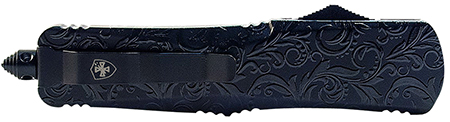 [093674804524] Templar Knife LMDG131 Gen II Maiden Gloss Large 3.50" OTF Dagger Plain Black Oxide Stonewashed 440C SS Blade, 5.25" Black Gloss Aluminum Handle, Glass Breaker