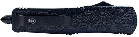 [093674804784] Templar Knife MMDG131 Gen II Maiden Gloss Slim 3.43" OTF Dagger Plain Black Oxide Stonewashed 440C SS Blade, 5.05" Black Gloss Aluminum Handle, Glass Breaker