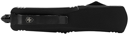 [093674805521] Templar Knife SBR431 Gen II  Small 2.69" OTF Dagger Part Serrated Black Oxide Stonewashed 440C SS Blade, 4.31" Black Aluminum/Rubber Handle, Glass Breaker