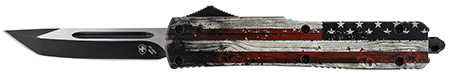 [093674810761] Templar Knife MWUS231 Wood US Flag Gen II Slim 3.50" OTF Tanto Plain Black 440C SS Blade Painted Wood Grain US Flag Zinc Aluminum Alloy Handle Features Glass Breaker/Pocket Clip