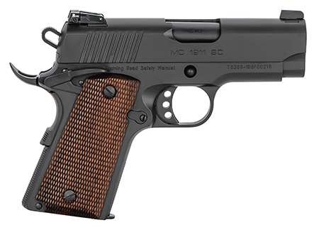 [741566904271] EAA GIRSAN 390038 MC1911 SC  Compact 9mm Luger 9+1, 3.40" Black Steel Barrel, Blued Optic Ready/Serrated Slide, Black Aluminum Frame w/Beavertail, Laminate Grips Ambidextrous