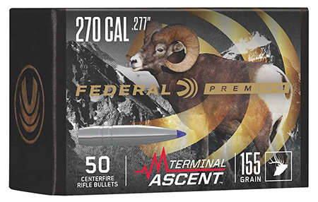 [604544673456] Federal PB277TA2 Premium Terminal Ascent Component 270Cal 155gr 50 Per Box/4 Case
