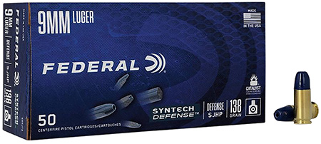 [604544671049] Federal S9SJT2 Syntech Defense 9mmLuger 138gr Segmented Jacketed Hollow Point 50 Per Box/10 Case