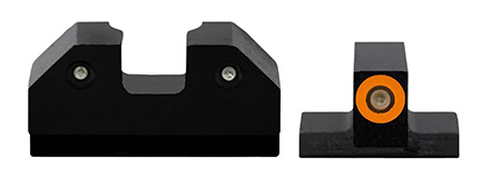 [647533046688] XS Sights CKR002P6N R3D Night Sights- Canik  Black | Green Tritium Orange  Outline Front Sight Green Tritium  Rear Sight