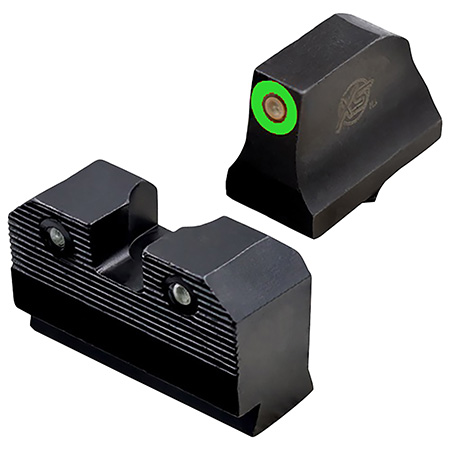 [647533046770] XS Sights GLR021P6G R3D  Night Sights fits Glock  Black | Green Tritium Green Outline Front Sight Green Tritium  Rear Sight