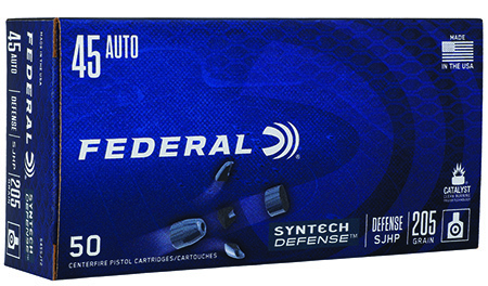 [604544671025] Federal S45SJT2 Syntech Defense 45ACP 205gr Segmented Jacketed Hollow Point 50 Per Box/10 Case