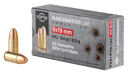 [8605003820116] PPU PPRM9M Rangemaster  9mmLuger 124gr Full Metal Jacket 1000/Box