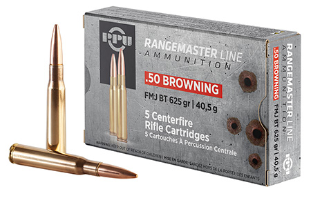 [8605003819974] PPU PPRM50 Rangemaster  50BMG 625gr Full Metal Jacket 5 Per Box/20 Case
