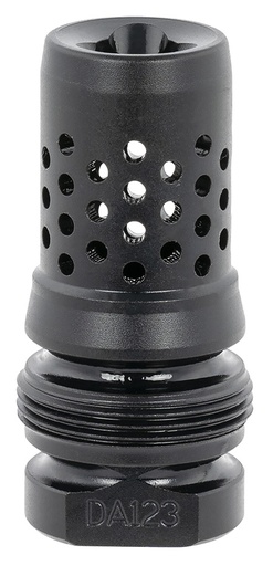 [810128160643] Dead Air DA123 Xeno Muzzle Brake Black Nitride 4140 Steel with 1/2"-28 tpi Threads
