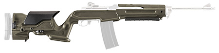 [708279012419] Archangel AAMINIOD Precision Stock  OD Green Synthetic Fixed with Adjustable Cheek Riser for Ruger Mini-14, Mini Thirty