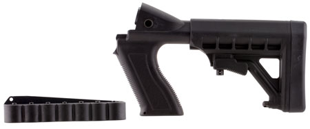 [708279012457] Archangel AA50088 Tactical Pistol Grip Stock  Black Synthetic 6 Position with Shell Holder for 12 Gauge Mossberg 500, 590; Maverick 88