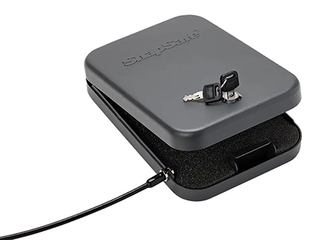 [851529004020] SnapSafe 75200 Lock Box  Large Key Entry Black Steel Holds 1 Handgun 9.50" L x 6.50" W x 1.75" D