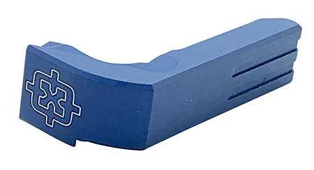 [791109634813] Cross Armory CRGMCBL Mag Catch  Extended Compatible w/Glock Gen1-3/P80 Blue Anodized Aluminum