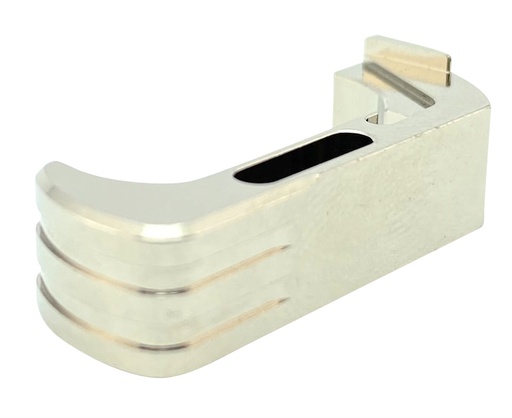 [726798348406] Cross Armory CRG5MCSV Mag Catch  Extended Compatible w/Glock Gen4-5 Silver Anodized Aluminum