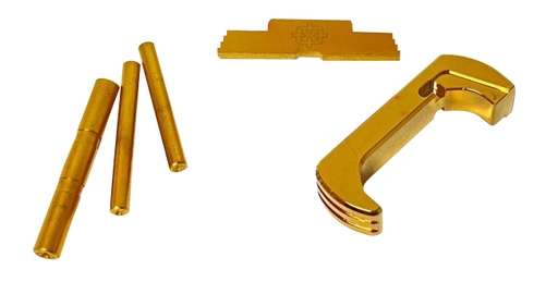[046139039214] Cross Armory CRG4OKGD 3 Piece Kit  Extended Compatible w/Glock Gen4 Gold Anodized Steel/Aluminum Pistol
