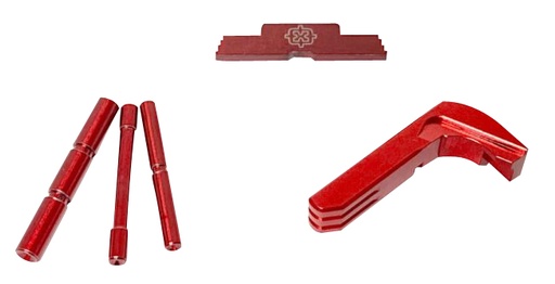 [046139039221] Cross Armory CRG4OKRD 3 Piece Kit  Extended Compatible w/Glock Gen4 Red Anodized Steel/Aluminum Pistol