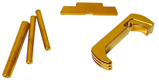 [726798348505] Cross Armory CRG5OKGD 3 Piece Kit  Extended Compatible w/ Glock 17/19/26/34 Gen5 Gold Anodized Steel/Aluminum
