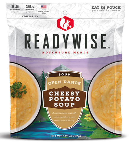 [855491007345] ReadyWise RW05010 Outdoor Food Kit Open Range Cheesy Potato Soup 2.5 Servings In A Resealable Pouch, 6 Per Case