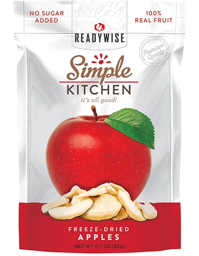 [855491007123] ReadyWise SK05910 Simple Kitchen Freeze Dried Fruit Sweet Apples 1 Serving Pouch 6 Per Case
