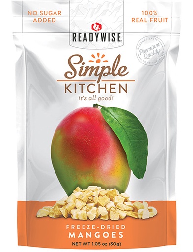 [855491007147] ReadyWise SK05911 Simple Kitchen Freeze Dried Fruit Mango 1 Serving Pouch 6 Per Case