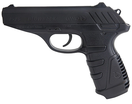 [793676033907] Gamo 611138054 P-25 Blowback Air Pistol CO2 177 16+1 Black Textured Polymer Grips