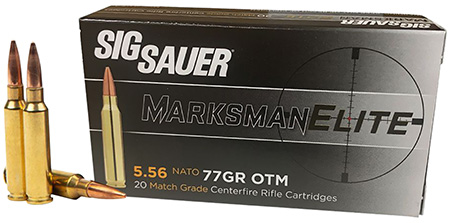 [798681639267] Sig Sauer E556M420 Marksman  5.56x45mm NATO 77 gr Open Tip Match 20 Per Box/ 10 Case