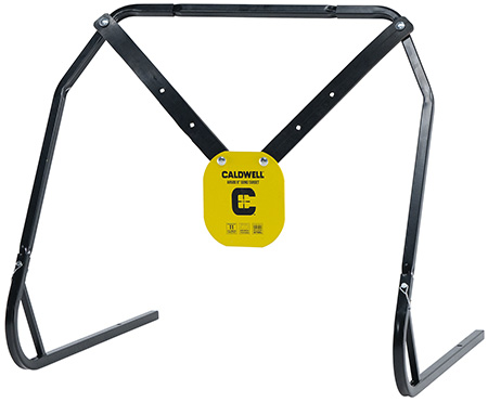 [661120259985] Caldwell 1140016 Gong  &  Target Stand  8" Yellow AR500 Steel Gong Hanging Includes XL Strap Hangers