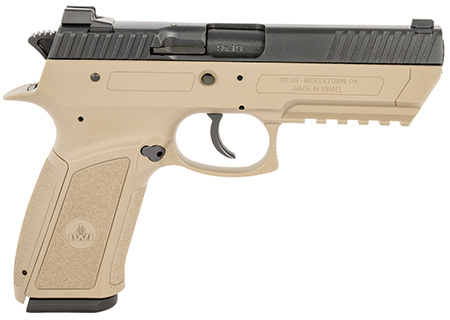 [859735005893] IWI US J941PL9FD-II Jericho 941 Enhanced 9mm Luger Caliber with 4.40" Barrel, 17+1 Capacity, Flat Dark Earth Finish Picatinny Rail Frame, Serrated Black Steel Slide  &  Polymer Grip