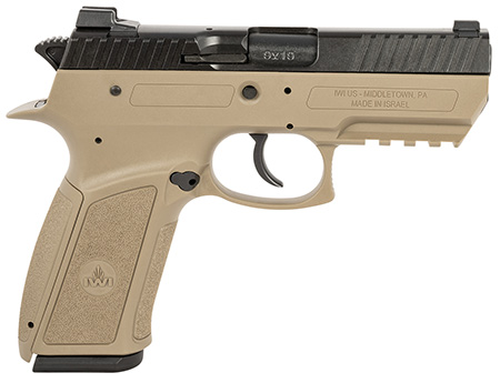 [818004021798] IWI US J941PSL9FDII Jericho 941 Enhanced 9mm Luger Caliber with 3.80" Barrel, 17+1 Capacity, Flat Dark Earth Finish Picatinny Rail Frame, Serrated Black Steel Slide  &  Polymer Grip