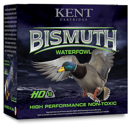 [656308111827] Kent Cartridge B123W405 Bismuth Waterfowl 12 Gauge 3" 1 3/8 oz Bismuth 5 Shot 25 Per Box/ 10 Case