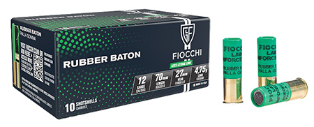 [762344005249] Fiocchi 12LEBA10 Rubber Baton Home Defense 12Gauge 2.75" 1oz SlugShot 10 Per Box/25 Case