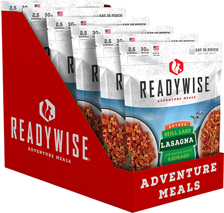 [851238005414] ReadyWise RW05005 Lasagna w/Sausage Freeze Dried Entrees 2.5 Servings In A Resealable Pouch, 6 Per Case
