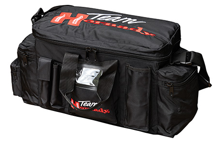 [090255299199] Hornady 9919 Team Hornady Range Bag Black with Red Logo Nylon with Large Compartment  &  Embroidering
