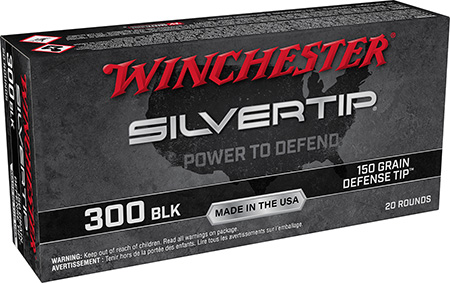 [020892229891] Winchester Ammo W300ST Silvertip  300Blackout 150gr Defense Tip 20 Per Box/10 Case