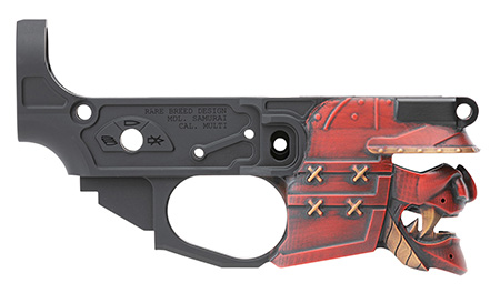 [815648029746] Spikes STLB630-PH Rare Breed Samurai Stripped Lower Receiver Multi-Caliber 7075-T6 Aluminum Black Anodized with Painted Front for AR-15