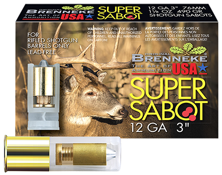 [4030128121079] Brenneke SL123SUS SuperSabot  12Gauge 3" 1 1/8oz Sabot Slug Shot 5 Per Box/50 Case