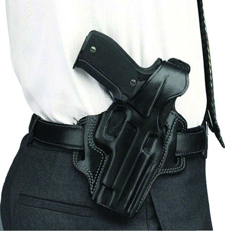 [601299044029] Galco FL104B Fletch  OWB Black Leather Belt Slide Fits Ruger GP100 Fits S&W L Frame Right Hand