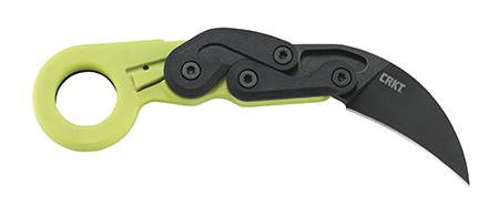 [794023404111] CRKT 4041G Provoke Zap 2.47" Folding Plain Black Stonewashed 4116 Stainless Steel Blade/Bright Green Grivory Handle Includes Pocket Clip