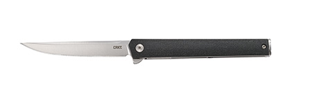 [794023709704] CRKT 7097 CEO  3.35" Folding Plain Satin AUS-8A SS Blade/ Black GRN Handle Includes Pocket Clip