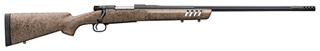 [048702021527] Winchester Guns 535243299 Model 70 Long Range 6.8 Western 4+1 24" Matte Black Black Webbed Tan Fixed Bell  &  Carlson w/Aluminum Bedding Stock Right Hand (Full Size)