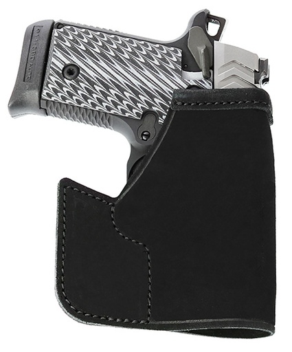 [601299077911] Galco PRO664B Pocket Protector  Black Leather Fits Sig P938/Kimber Micro 9 Ambidextrous