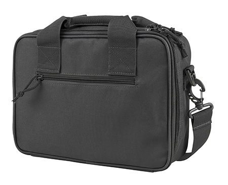 [848754003980] NcStar CPDX2971U VISM Double Pistol Range Bag w/Mag Pouches Heavy Duty Lockable Zippers For Compliance Padded Carry Handles Adjustable Shoulder Strap Urban Gray