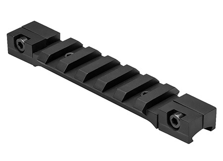 [848754002310] NcStar MAD38PS 3/8 Dovetail to Picatinny Adapter  Black Anodized